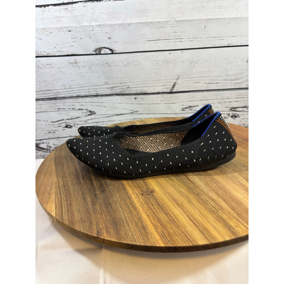 Women's Rothy's Black White Polka Dot The Point Flats Size 10.5 - Picture 4 of 13